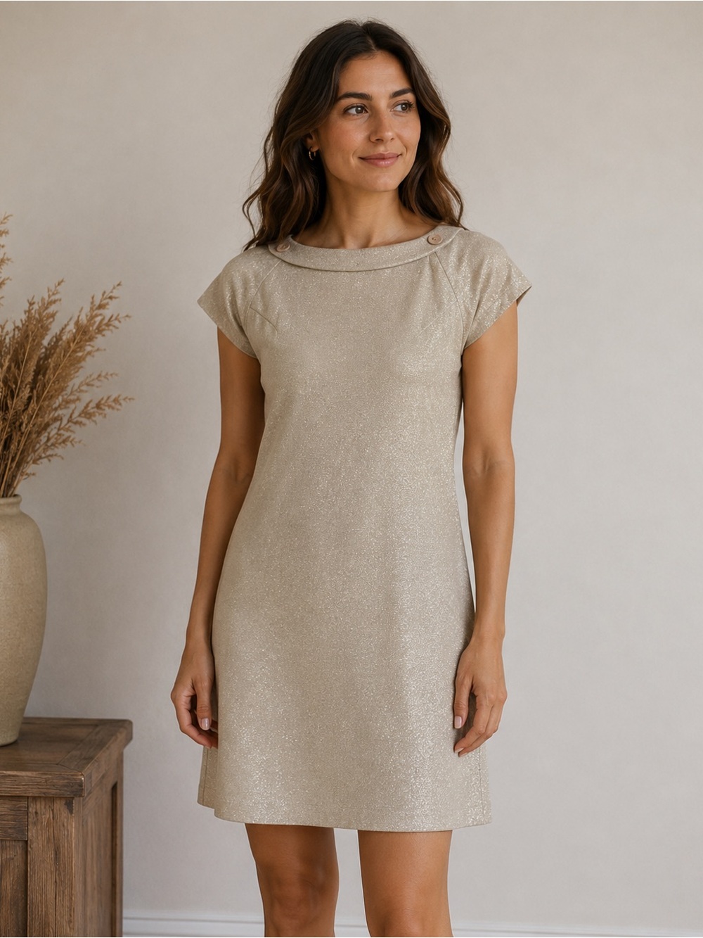 Chic Beige Mini Dress